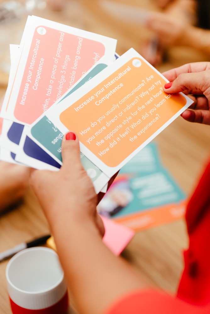 Brisbane Branding Photography student holding learning cards